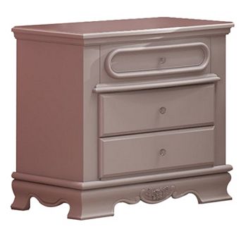 Auri 27 Inch Nightstand With 2 Drawer, Molded Trim Floral Motifs, White