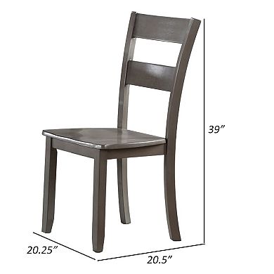 Kate 22 Inch Dining Side Chair Set Of 2, Wood, Slatted Backrest, Brown
