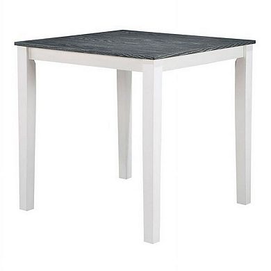 Helio 5 Piece Counter Height Dining Table And Chairs Set, White Wood, Gray