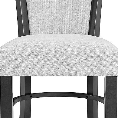 Brandon 24 Inch Counter Height Chair Set Of 2, White Fabric Upholstery