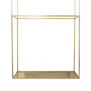 47 Inch Plant Stand With 4 Adjustable Chains, Floating Effect, Iron, Gold