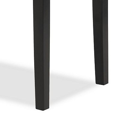 Marcus 46 Inch Dining Bench, Fabric Upholstery, Wood, Tufted, Gray, Black