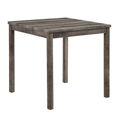 5 Piece Counter Height Table Set With 4 Stools, Beige Fabric, Gray Wood