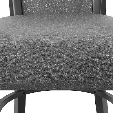 Brandon 24 Inch Counter Height Chair Set Of 2, Gray Fabric Upholstery