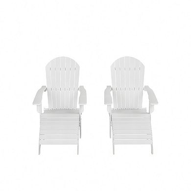 Westintrends 4-piece Hips outdoor/patio folding adirondack chair With Folding Ottoman