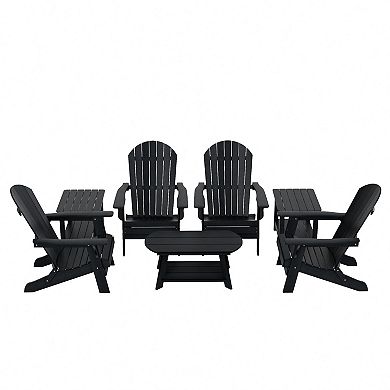 Westintrends 7-piece Hips Outdoor Poly Adirondack Conversation Set