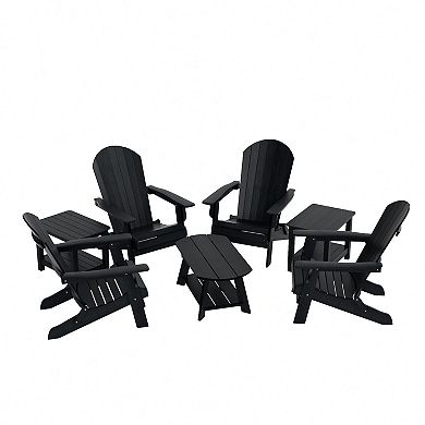 Westintrends 7-piece Hips Outdoor Poly Adirondack Conversation Set