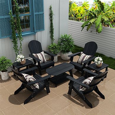 Westintrends 7-piece Hips Outdoor Poly Adirondack Conversation Set