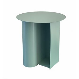 Rati 19 Inch Side End Table With Magazine Rack, Round Top, Green Finish