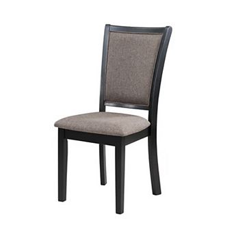 Mac 21 Inch Dining Side Chair Set Of 2, Tall Curved Backrest, Padded Brown