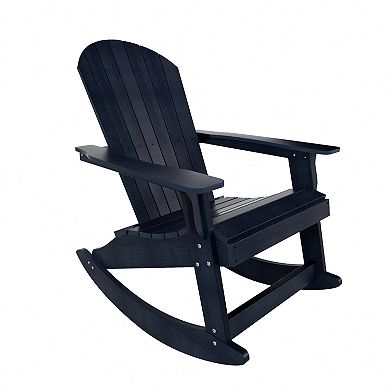 Westintrends 3-piece Outdoor/patio Hips All-weather Adirondack Rocking Chair With Side Table