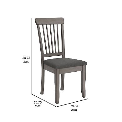 Ora 18 Inch Dining Side Chair, Set Of 2, Modern Spindle Backrest, Gray