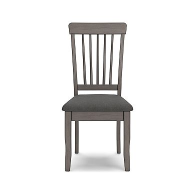 Ora 18 Inch Dining Side Chair, Set Of 2, Modern Spindle Backrest, Gray