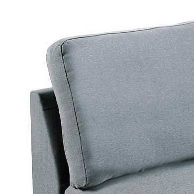 Remy 32 Inch Modular Armless Sofa Chair, Soft Gray Chenille, Solid Wood
