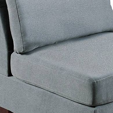 Remy 32 Inch Modular Armless Sofa Chair, Soft Gray Chenille, Solid Wood