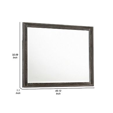 Zavi 32 X 40 Dresser Mirror, Rectangular, Glass, Nutmeg Brown Finish