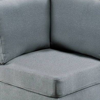 Remy 32 Inch Modular Corner Sofa Chair, Soft Gray Chenille, Solid Wood