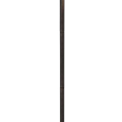 62 Inch Floor Lamp, Down Arc Shade Tiffany Style Stained Glass, Bronze
