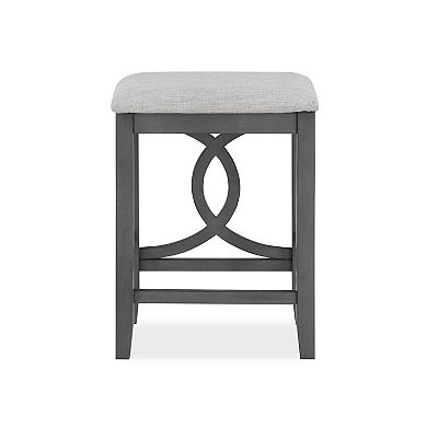 Ruth 25 Inch Counter Height Stool Set Of 2, Beige Polyester Padded, Gray