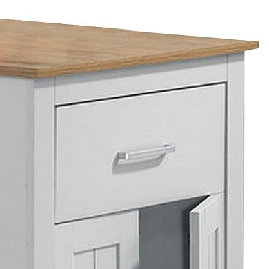 Lon 47 Inch Counter Height Kitchen Island Dining Table, White, Brown