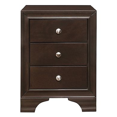 Folu 26 Inch Nightstand, Usb Port, 3 Drawers With Chrome Knobs, Gray Finish