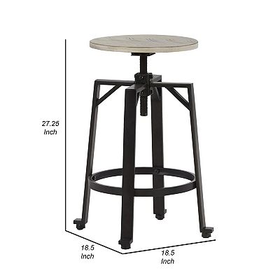 Xin 22 27 Inch Barstool Set Of 2 Adjustable Height Light Brown Black