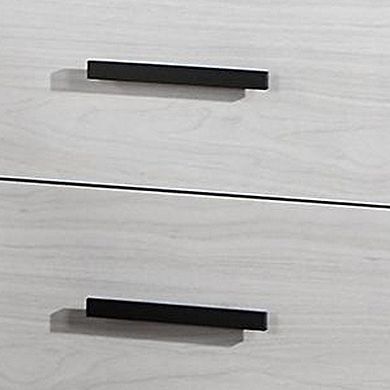 Kopa 26 Inch Nightstand With 2 Drawers, Black Handles, White Wood Finish