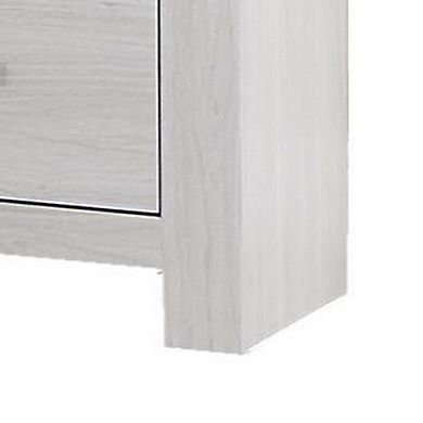 Kopa 26 Inch Nightstand With 2 Drawers, Black Handles, White Wood Finish