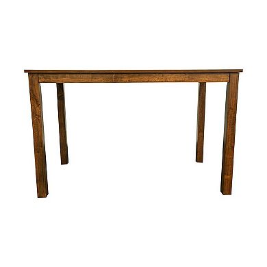 Zory 5pc Dining Table Set, 4 Padded Chairs, Beige Burlap, Brown Wood