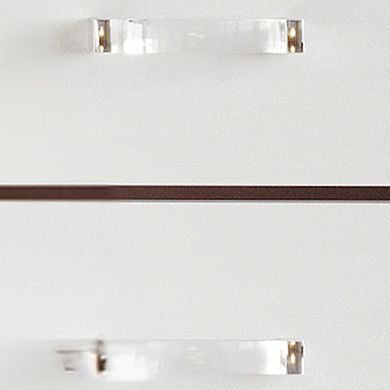 Ruo 25" Inch Modern Nightstand, 2 Drawers, Chrome Plinth Base, White Wood