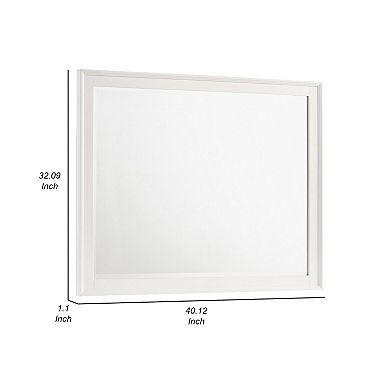 Zavi 32 X 40 Dresser Mirror, Rectangular Shape, Tempered Glass, White