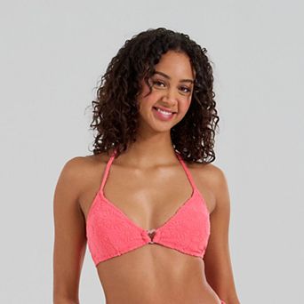Juniors' Ninety-Nine° Heart Time Halter Bikini Top