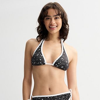 Juniors' Ninety-Nine° Tunneled Tall Triangle Bikini Top