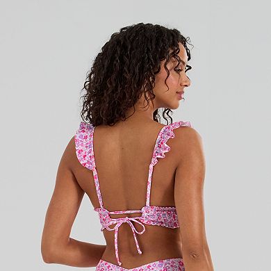 Juniors' Ninety-Nine° Microruffle Smocked Bralette