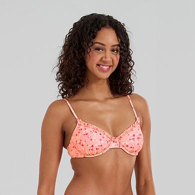 Juniors' Ninety-Nine° Microruffle Soft Cup Underwire Bikini Top