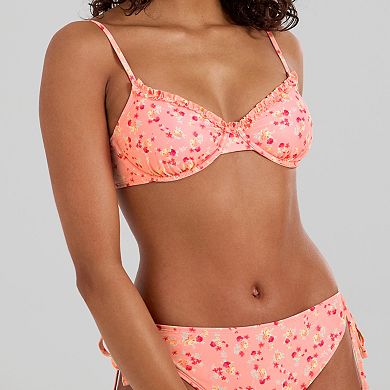 Juniors' Ninety-Nine° Microruffle Soft Cup Underwire Bikini Top
