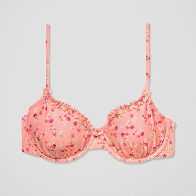 Juniors' Ninety-Nine° Microruffle Soft Cup Underwire Bikini Top