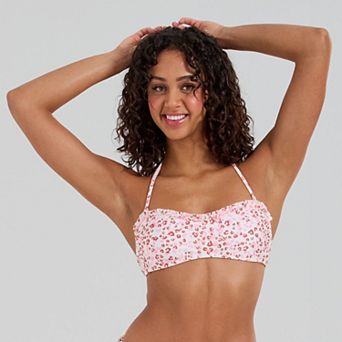 Juniors' Ninety-Nine° Microruffle Bandeau Bikini Top