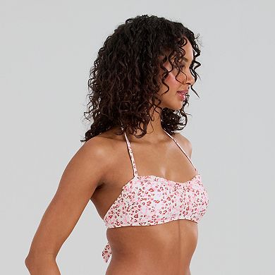Juniors' Ninety-Nine° Microruffle Bandeau Bikini Top