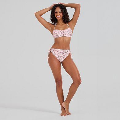 Juniors' Ninety-Nine° Microruffle Bandeau Bikini Top