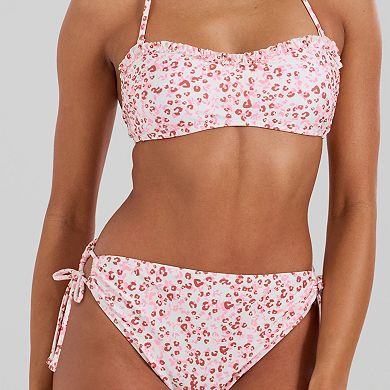 Juniors' Ninety-Nine° Microruffle Bandeau Bikini Top