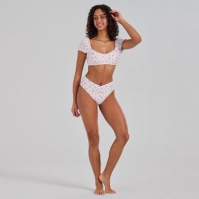 Juniors' Ninety-Nine° Cap Sleeve Crop Top