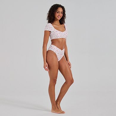 Juniors' Ninety-Nine° Cap Sleeve Crop Top