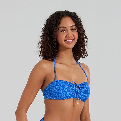 Juniors' Ninety-Nine° Tie Front Bandeau Bikini Top