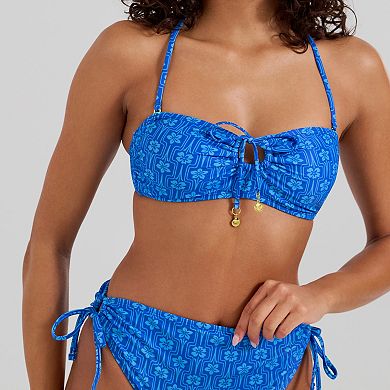 Juniors' Ninety-Nine° Tie Front Bandeau Bikini Top