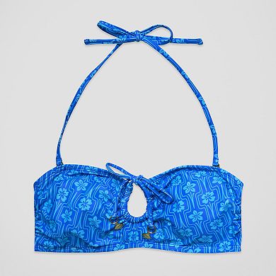 Juniors' Ninety-Nine° Tie Front Bandeau Bikini Top