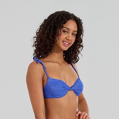 Juniors' Ninety-Nine° Twist Front Soft Cup Underwire Bikini Top