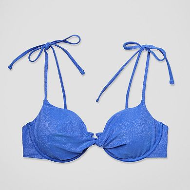 Juniors' Ninety-Nine° Twist Front Soft Cup Underwire Bikini Top