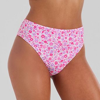 Juniors' Ninety-Nine° Cheeky High Waist Bikini Bottoms