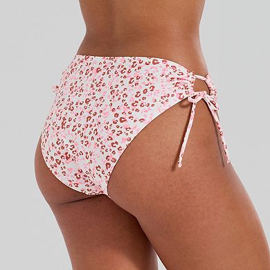 Juniors' Ninety-Nine° Pink Leopard Print Side-Tie Bikini Bottoms